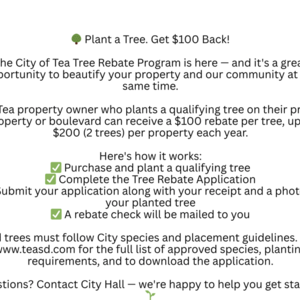 City of Tea Tree Rebate Program - City of Tea